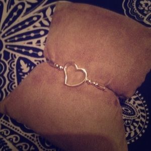 Sterling silver heart baby bracelet. Never worn